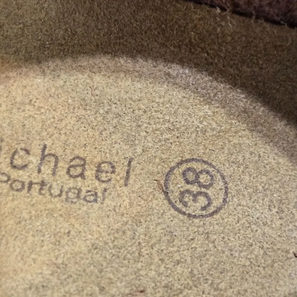 Eric Michael Sandals Slingback Thick Crossover Straps‎ 38/7.5 Buckle Cork wedge
